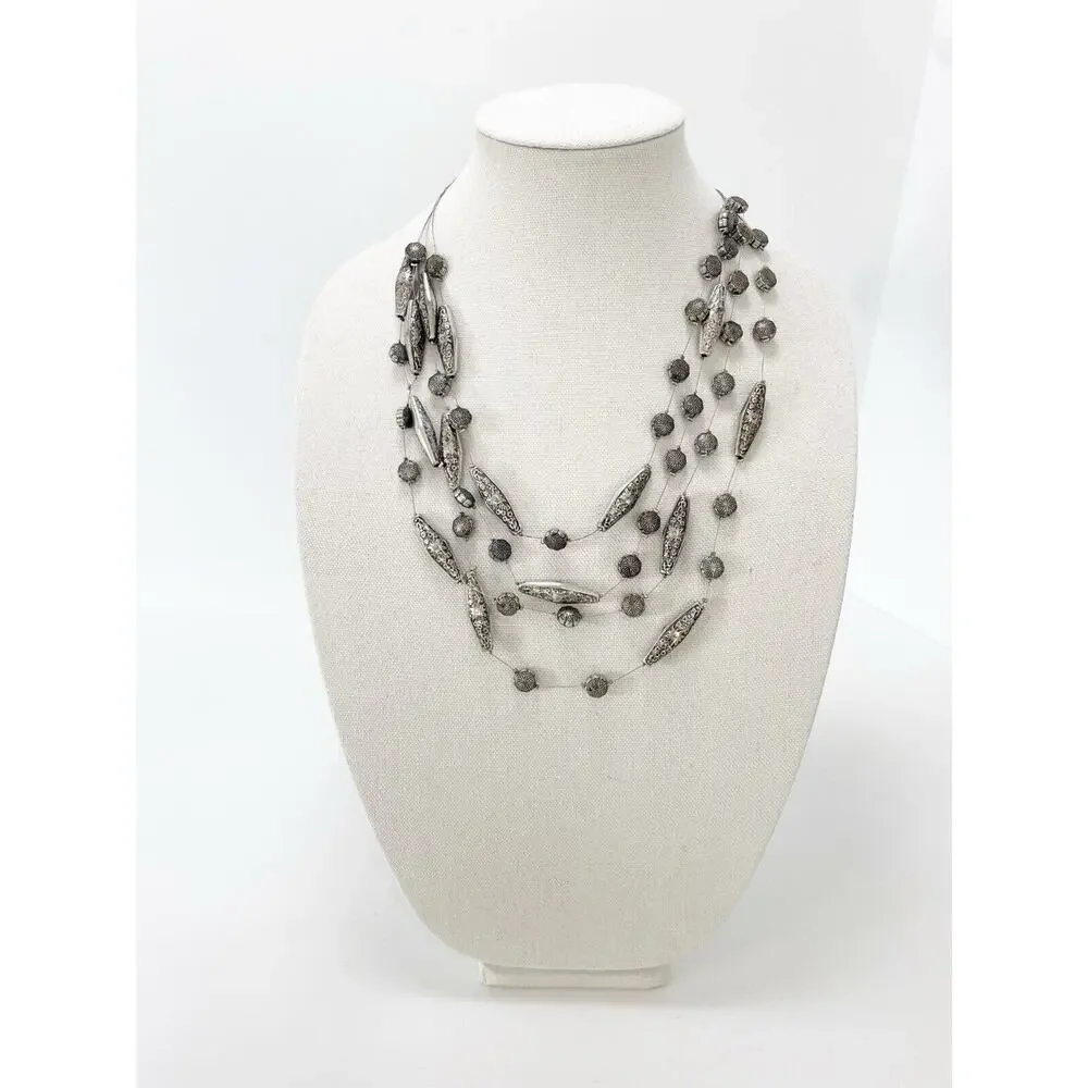 Chico’s Silver Western Vintage Navaho Southwestern Layered Necklace